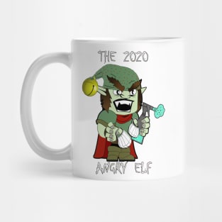 Christmas 2020 The Angry Elf Funny Graphic Elf with Masks & Disinfectant Social Distance Christmas Mug